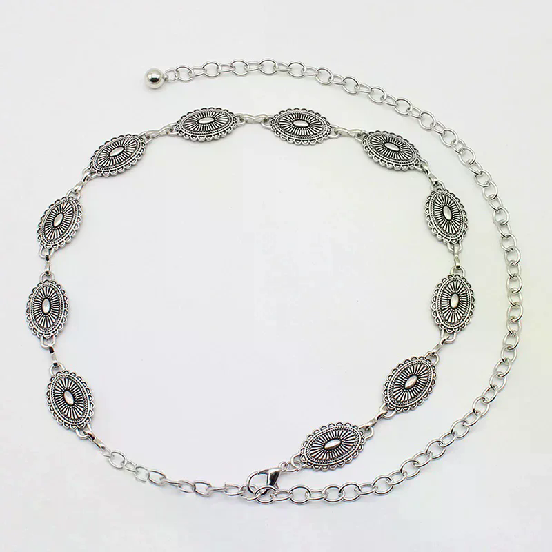 レトロ多用途エスニックスタイルメタルボヘミアンウエストチェー - Body Jewelry Necklace のレビューと価格
