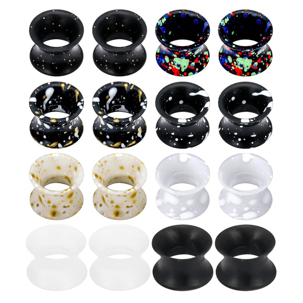シリカゲルイヤーゲージトンネル耳栓男女サイズ4 mm-20  - Body Jewelry Gauge Sizes のレビューと価格