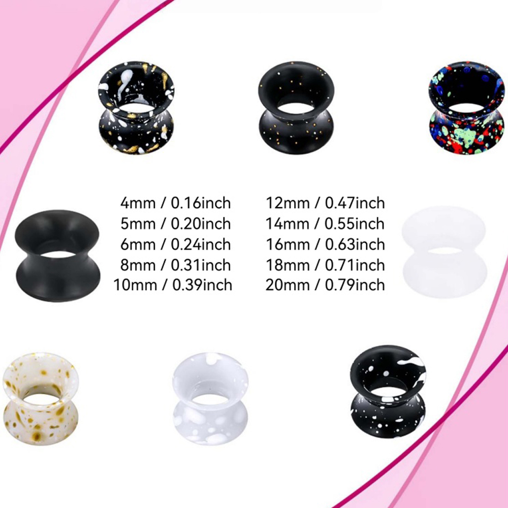シリカゲルイヤーゲージトンネル耳栓男女サイズ4 mm-20  - Body Jewelry Gauge Sizes のレビューと価格