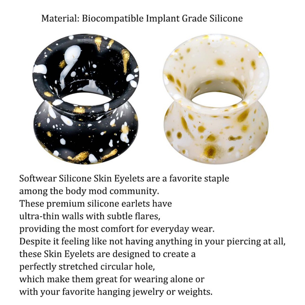 シリカゲルイヤーゲージトンネル耳栓男女サイズ4 mm-20  - Body Jewelry Gauge Sizes のレビューと価格