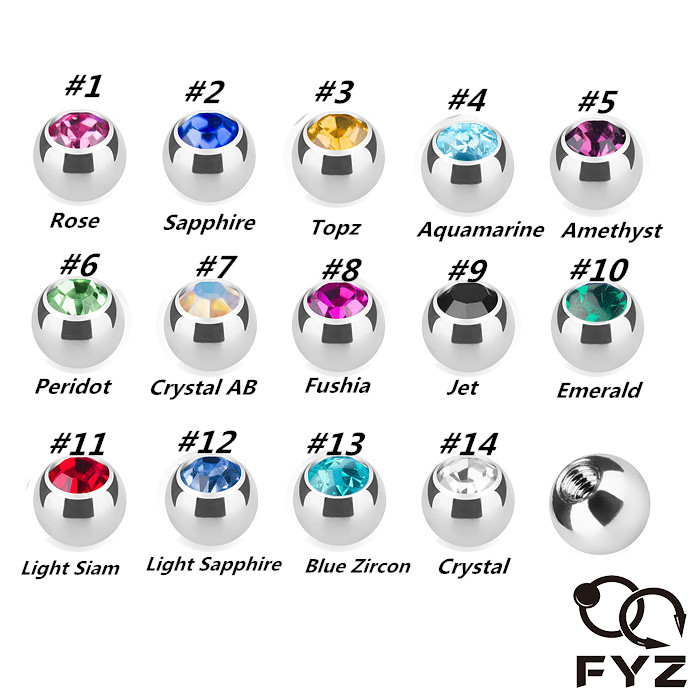316lの外科用鋼のプレッシャーリング,1.2x3mmスレッ - Body Jewelry Replacement Ball のレビューと価格