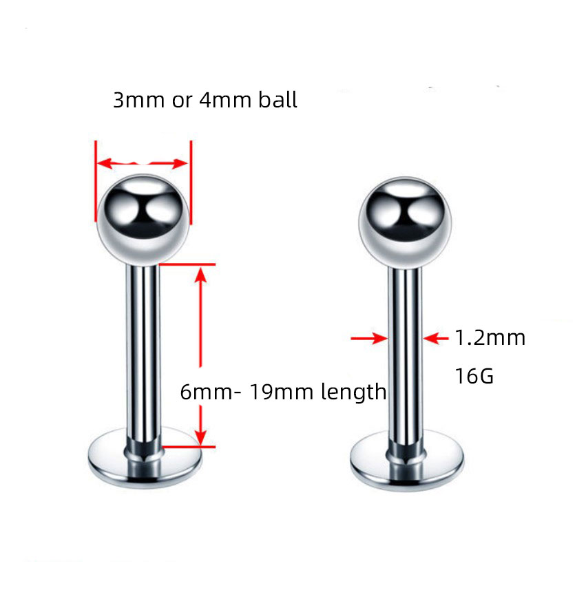 2 個 316L サージカルスチール舌ラブレット頬ディンプル - Body Jewelry Gauges のレビューと価格