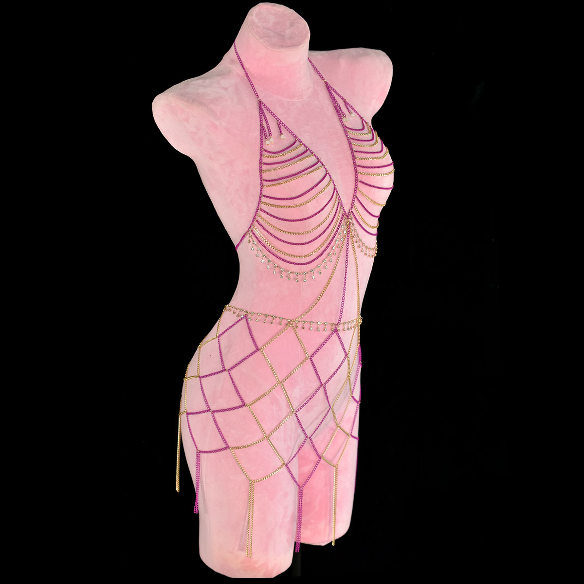 セクシーなファッショントップ + ウエストドレス メタリック - Body Jewelry Dress のレビューと価格