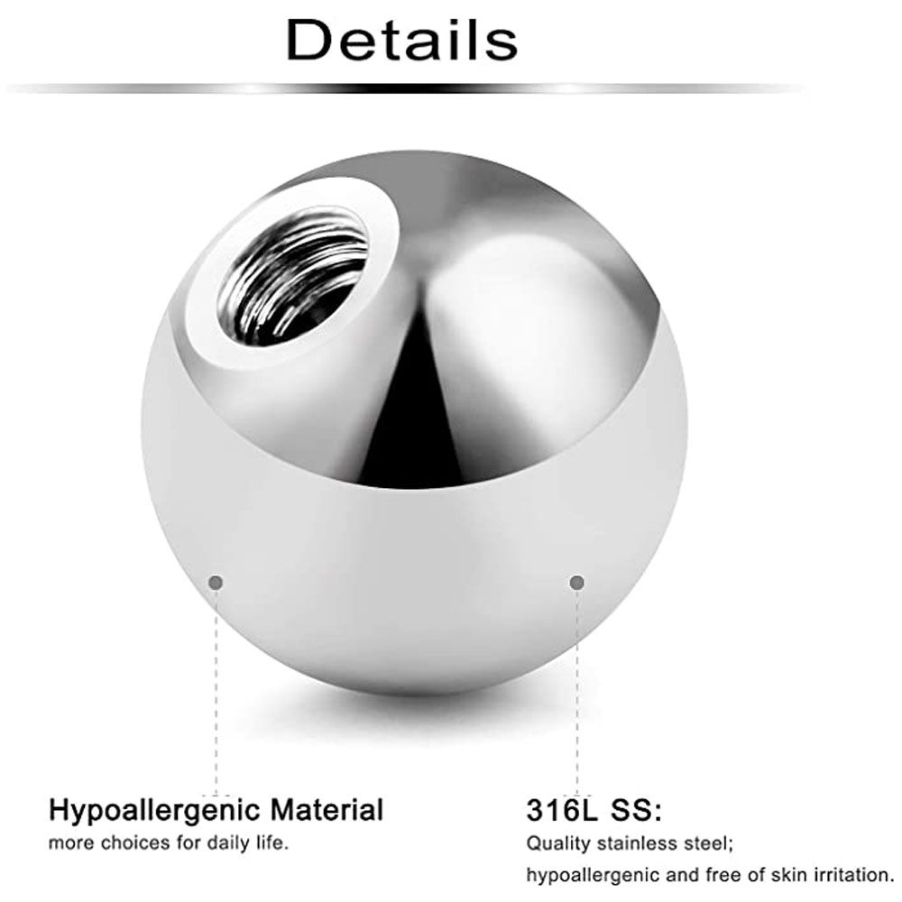 80Pcs 3-5MM 316L Surgical Stee - Body Jewelry Replacement Ball のレビューと価格