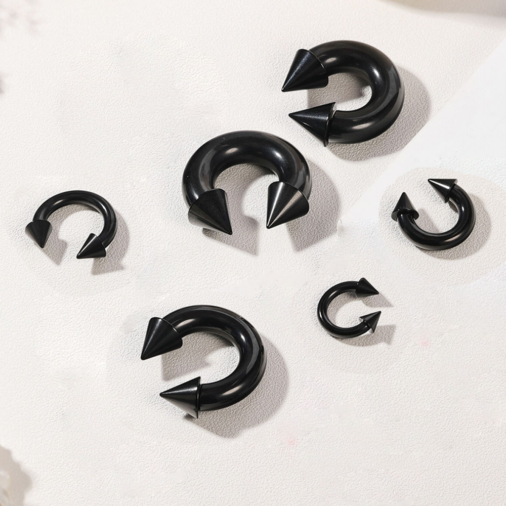 1/2個入り 大型 サージカルスチール製 鼻中隔リング ホー - Body Jewelry Gauge Sizes のレビューと価格