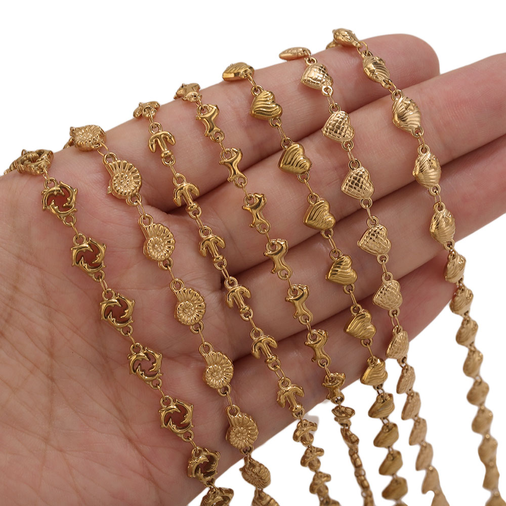 1M PVDゴールドステンレススチール製ハートスターフラワー - Body Jewelry Gold のレビューと価格