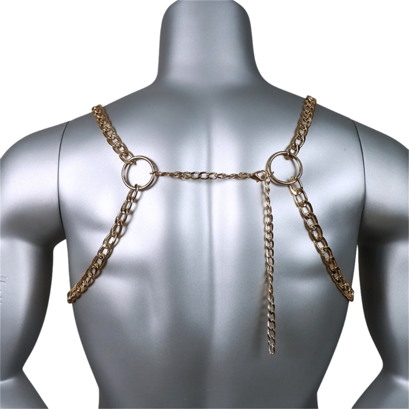 男性のセクシーなメタルボディ胸チェーンジュエリーパンクスタイ - Body Jewelry Chest のレビューと価格