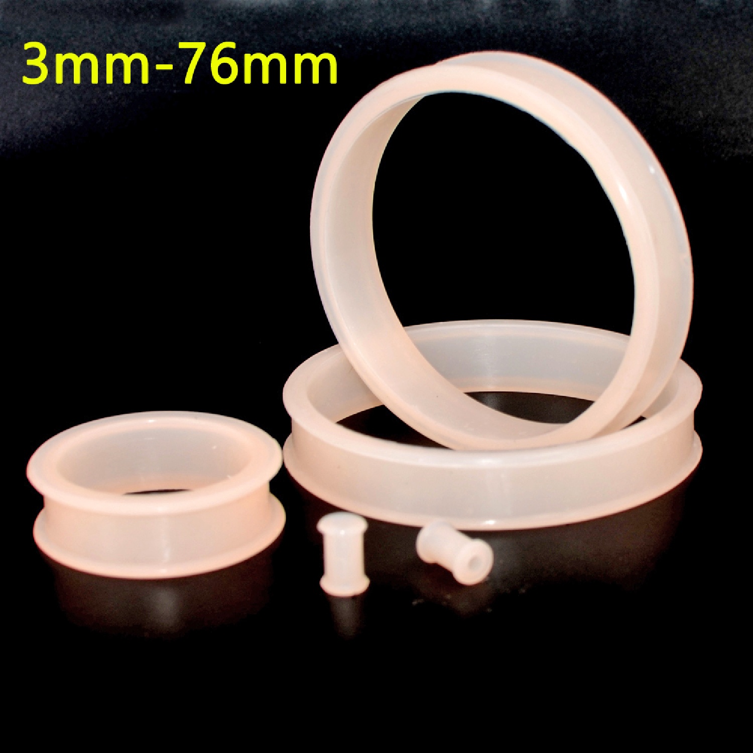 2pcs スーパーサイズの適用可能なシリコーンの二重点火の耳 - Body Jewelry Gauges のレビューと価格
