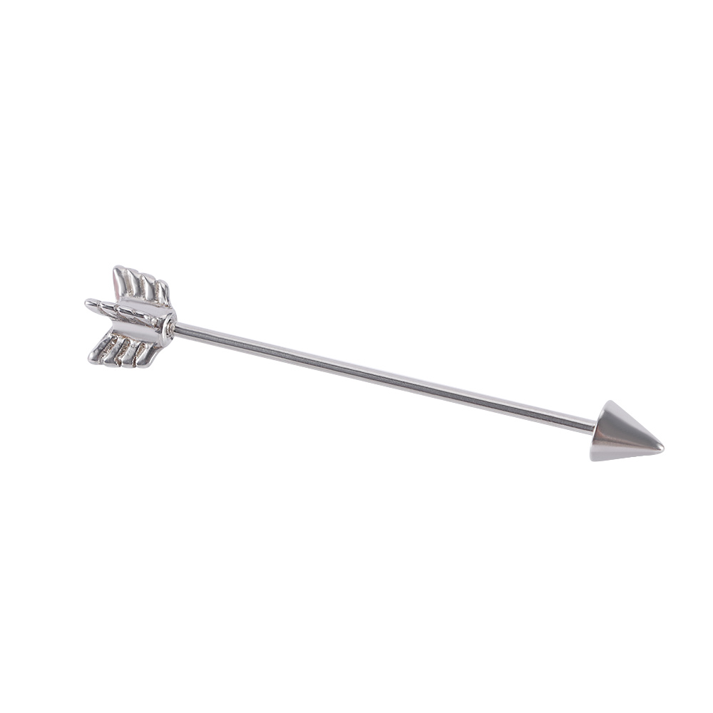 スクリュー型ロングステンレススチールシルバージュエリー工業用 - Industrial Barbell Long のレビューと価格