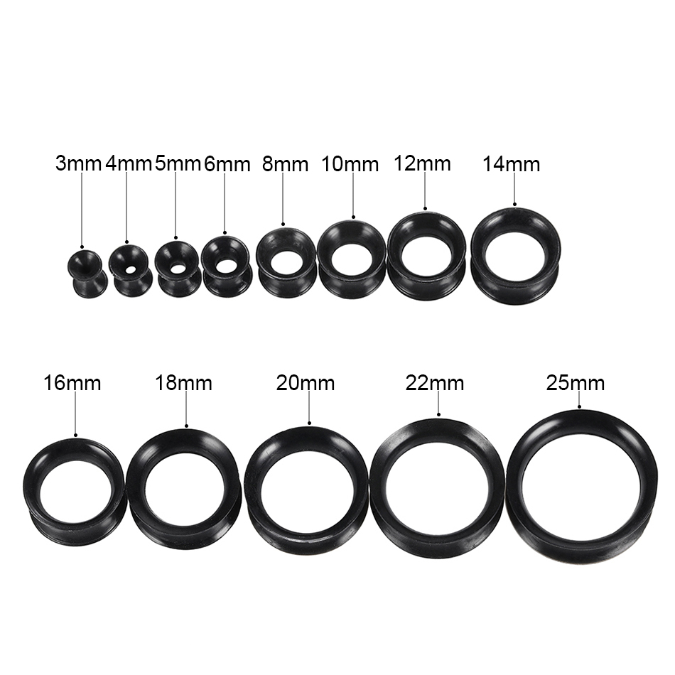 30 ピース/ロットシリコーン柔軟な耳肉トンネルプラグピアス - Body Jewelry Gauges のレビューと価格