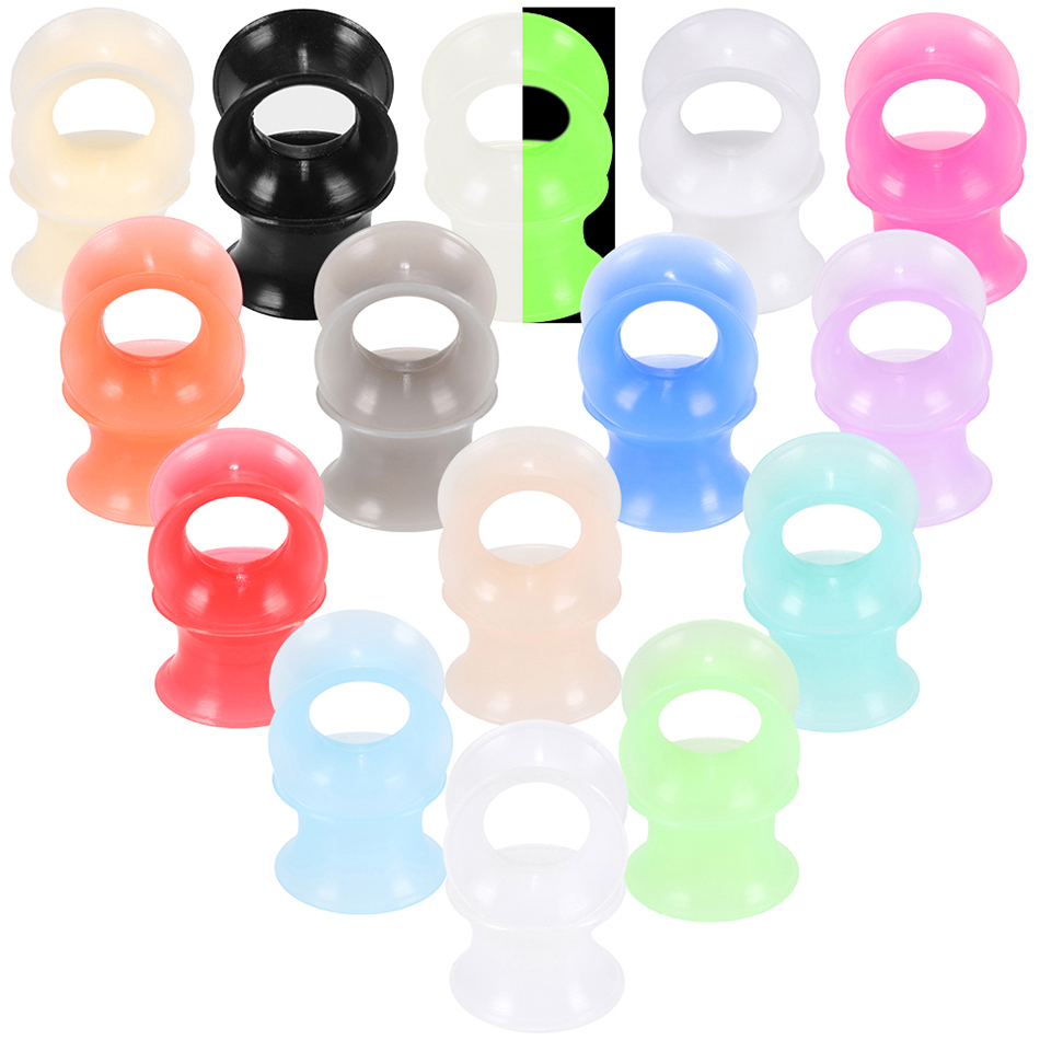 30 ピース/ロットシリコーン柔軟な耳肉トンネルプラグピアス - Body Jewelry Gauges のレビューと価格