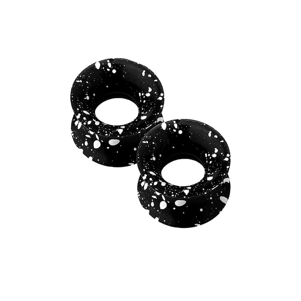 ブラックシリカゲルイヤーゲージトンネル耳栓男女イヤリングサイ - Body Jewelry Gauge Sizes のレビューと価格