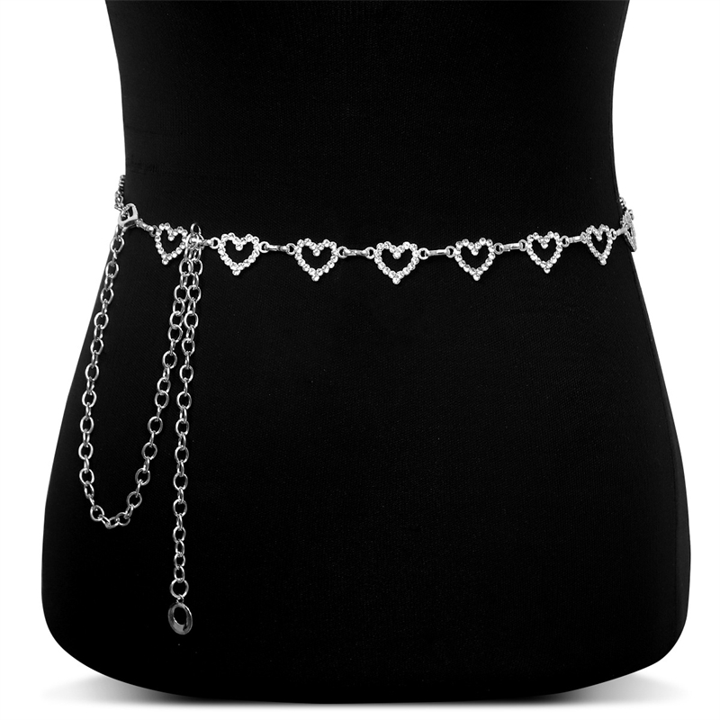 ファッションラインストーンハートウエストチェーン女性用調節可 - Body Jewelry Dress のレビューと価格