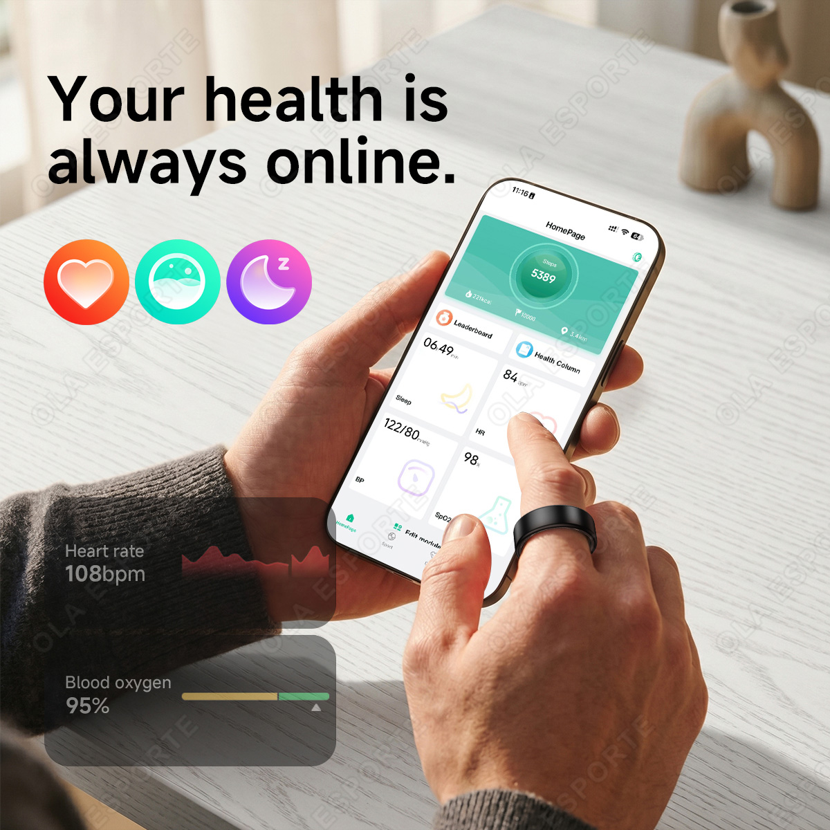 R10スマートリング 充電ケース付き マルチカラーリング 男 - Daith Heart Ring のレビューと価格