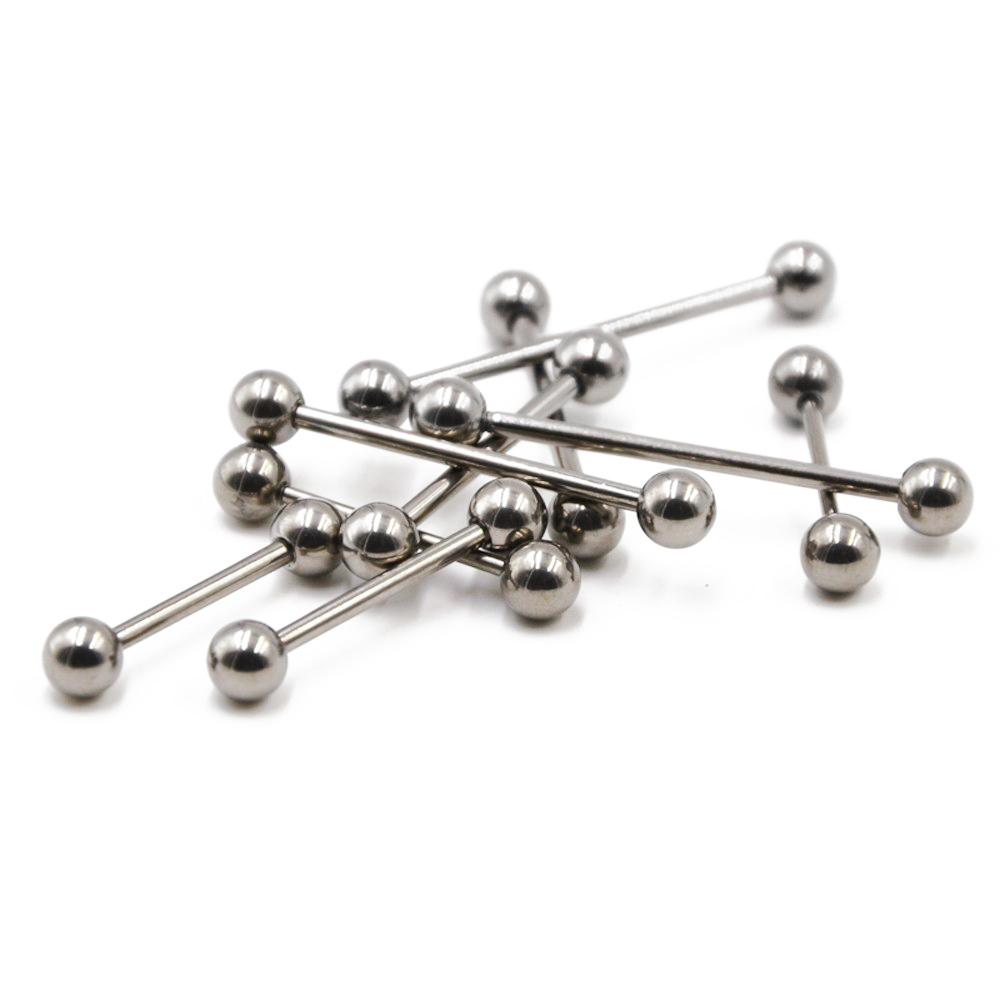 2 個 14 グラム/16 グラムサージカルスチールロング工 - Industrial Barbell Long のレビューと価格