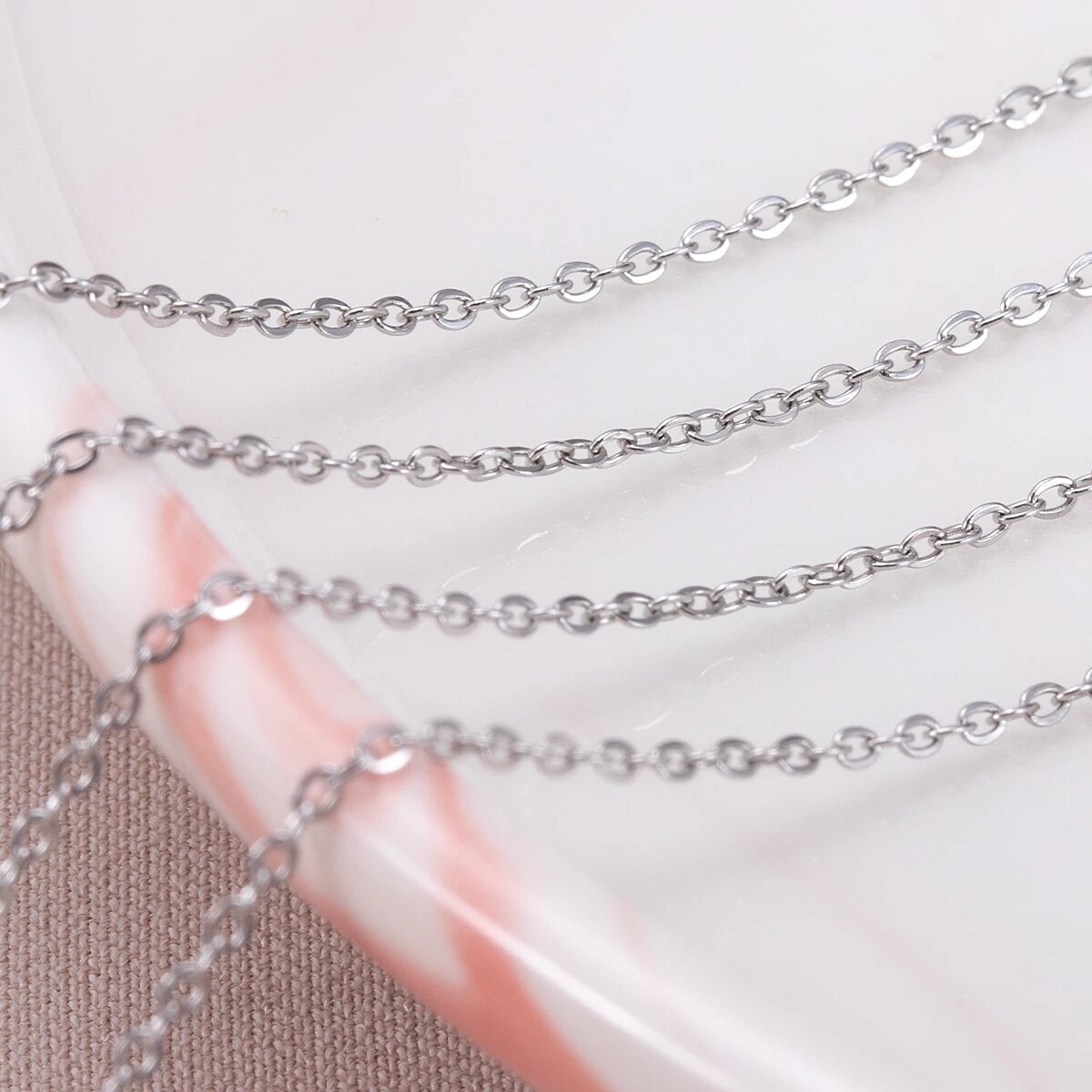 10 メートルステンレス鋼 O 形状薄いチェーン DIY ネ - Body Jewelry Necklace のレビューと価格