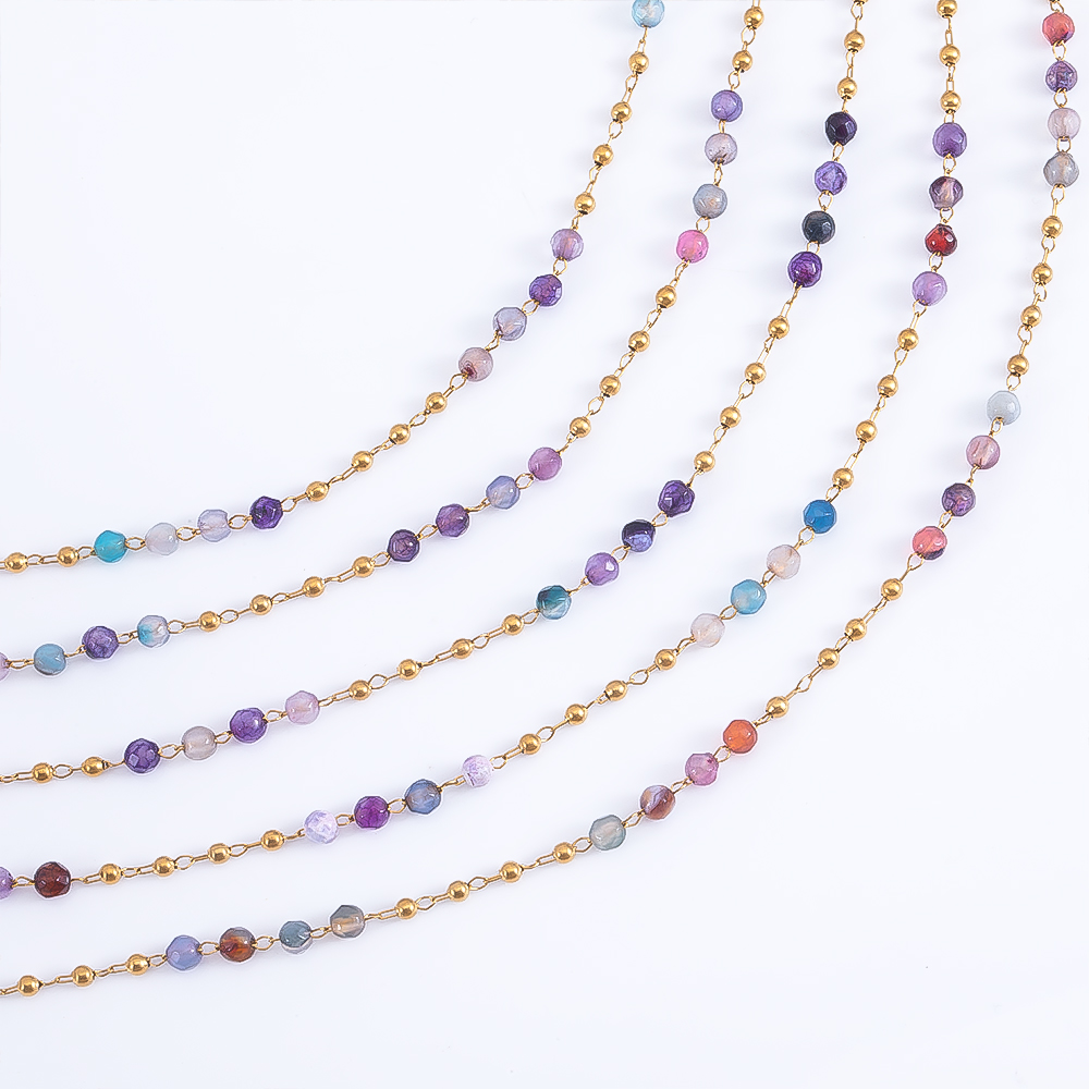 0.5 メートル 1 メートルのステンレス鋼色透明クリスタル - Body Jewelry Necklace のレビューと価格