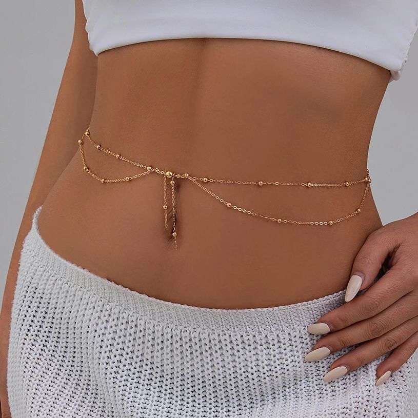 KunJoe 多層ゴールドカラーの薄いビーズチェーンウエスト - Body Jewelry Dress のレビューと価格