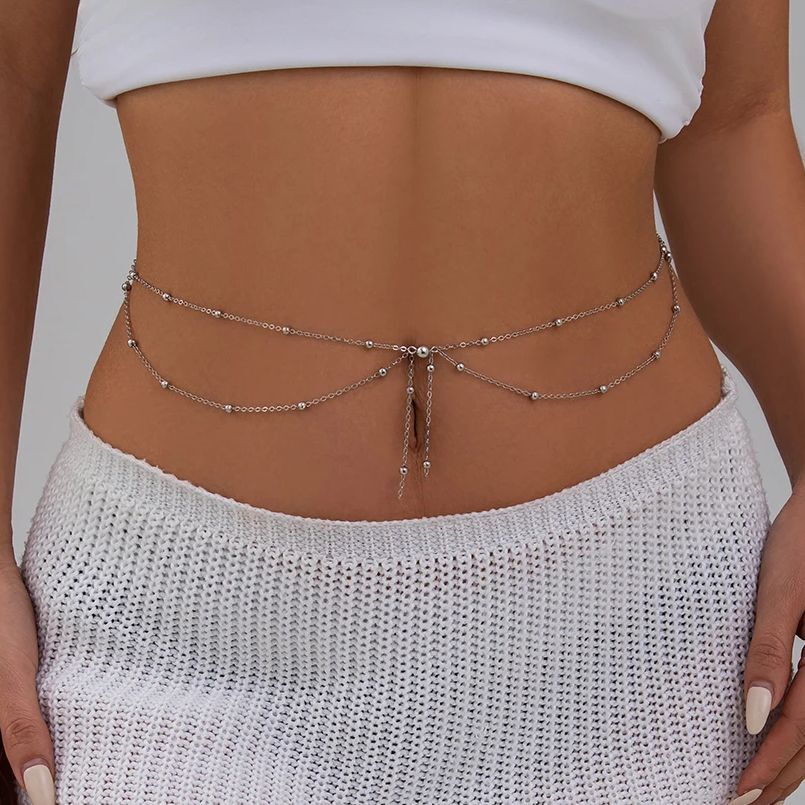 KunJoe 多層ゴールドカラーの薄いビーズチェーンウエスト - Body Jewelry Dress のレビューと価格