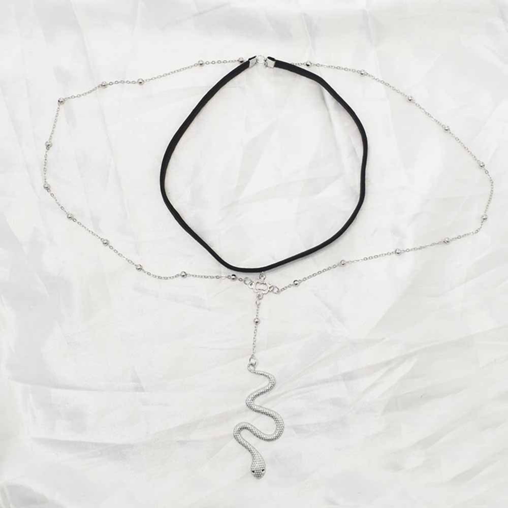 ボホジュエリー-女性用ゴールドシルバーカラースネークのペンダ - Body Jewelry In Store のレビューと価格