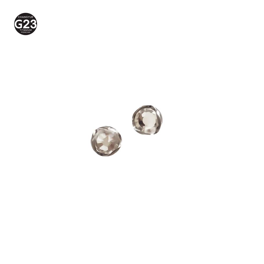 キュービックボール型ピアスアタッチメント,チタンバーベル,交 - Body Jewelry Replacement Ball のレビューと価格