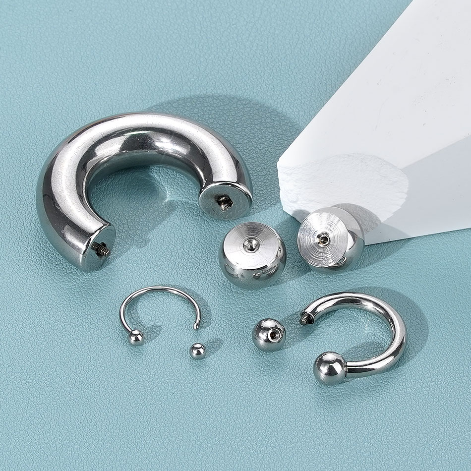 1PC 18G-00G 大型ゲージステンレス鋼馬蹄リングセプ - Body Jewelry Gauges のレビューと価格