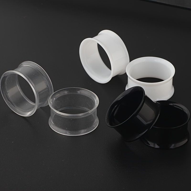 6点の中空アクリルダブルホーン鞍耳穴プラグゲージストレッチャ - Body Jewelry Gauge Sizes のレビューと価格