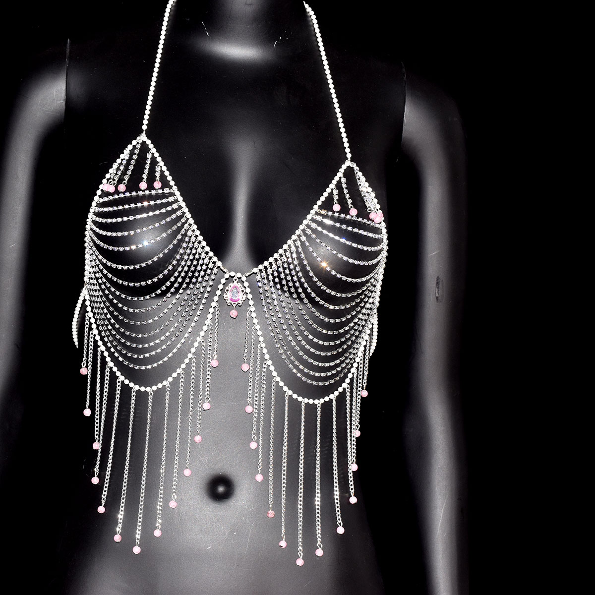 スタイリッシュなラインストーンブラジャージュエリーセクシーな - Body Jewelry Dress のレビューと価格