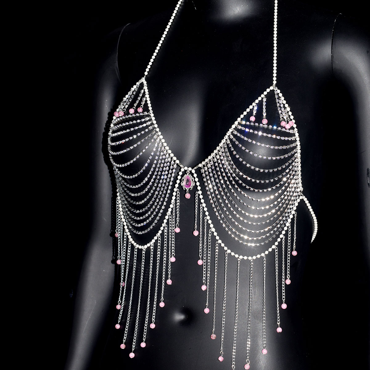 スタイリッシュなラインストーンブラジャージュエリーセクシーな - Body Jewelry Dress のレビューと価格