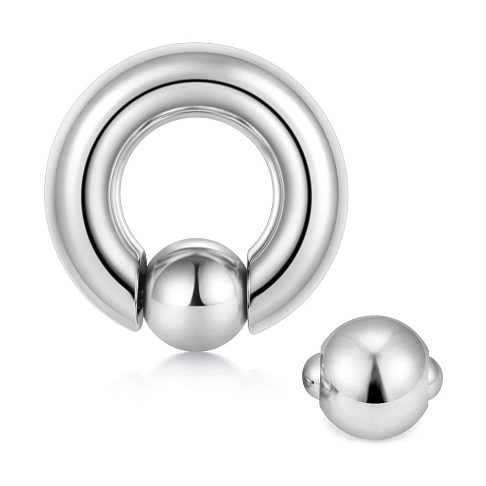 1PC ステンレス鋼大型キャプティブビーズリングビッグゲージ - Body Jewelry Gauge Sizes のレビューと価格