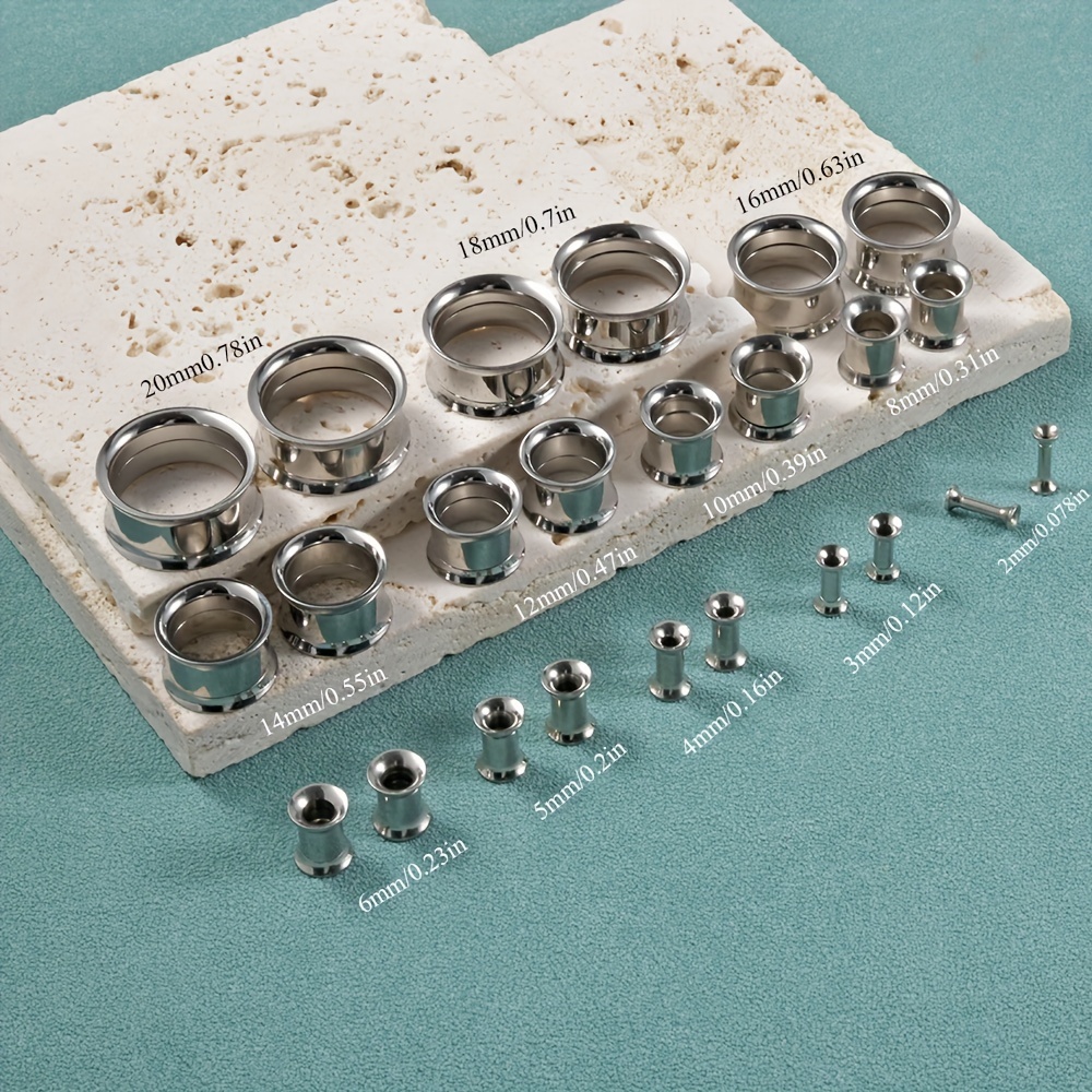 1 ペア/12 ペアセットステンレス鋼雌ねじ耳栓ミックスサイ - Body Jewelry Gauge Sizes のレビューと価格