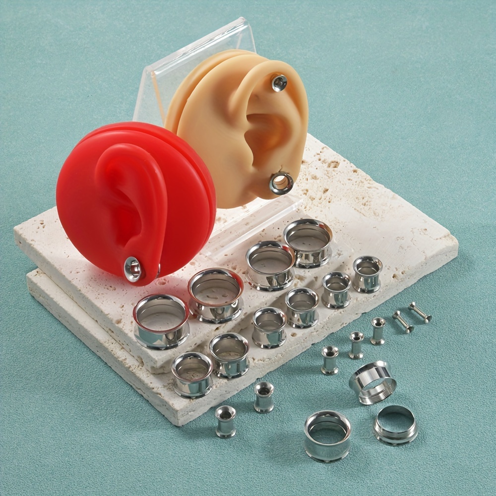 1 ペア/12 ペアセットステンレス鋼雌ねじ耳栓ミックスサイ - Body Jewelry Gauge Sizes のレビューと価格