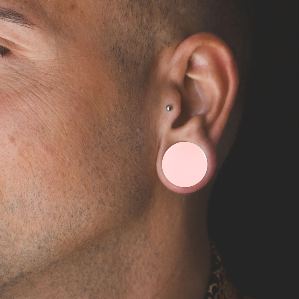 ピンクガラス製イヤートンネルプラグ、イヤーゲージ、ストレッチ - Body Jewelry Gauge Sizes のレビューと価格