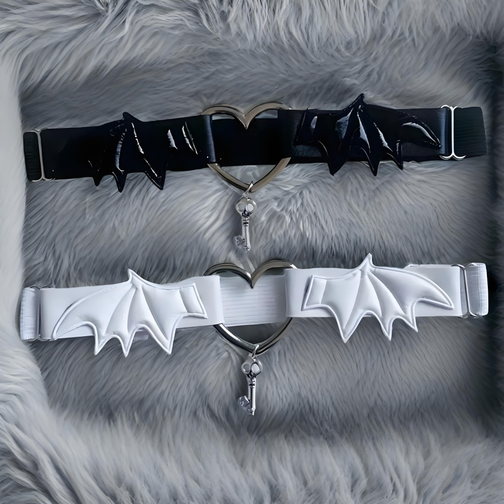 ゴシック原宿ブラックハートウィングレッグチェーンガーター調節 - Body Jewelry Leg Chain のレビューと価格