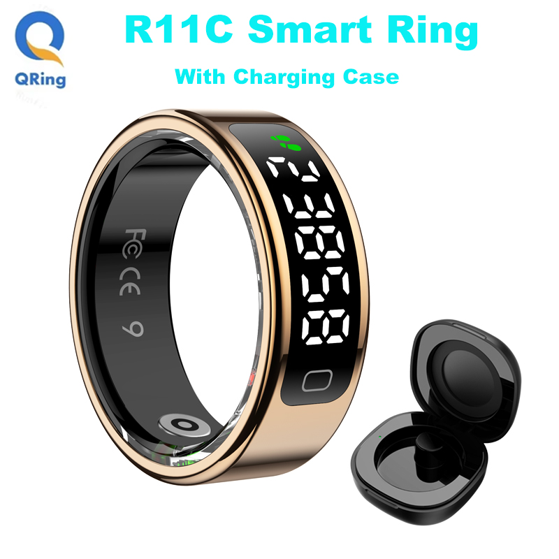 AMZMAX R11C 表示画面スマートリング男性女性、ジェ - Daith Heart Ring のレビューと価格