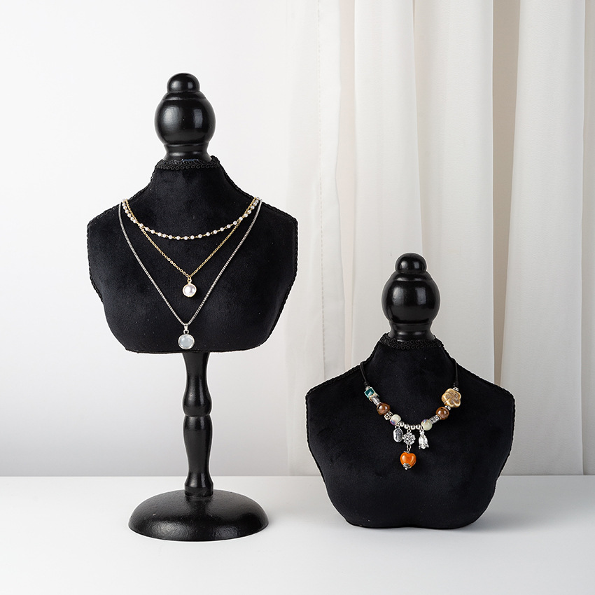 黒ベルベット製バストフォームジュエリーディスプレイスタンド、 - Body Jewelry In Store のレビューと価格